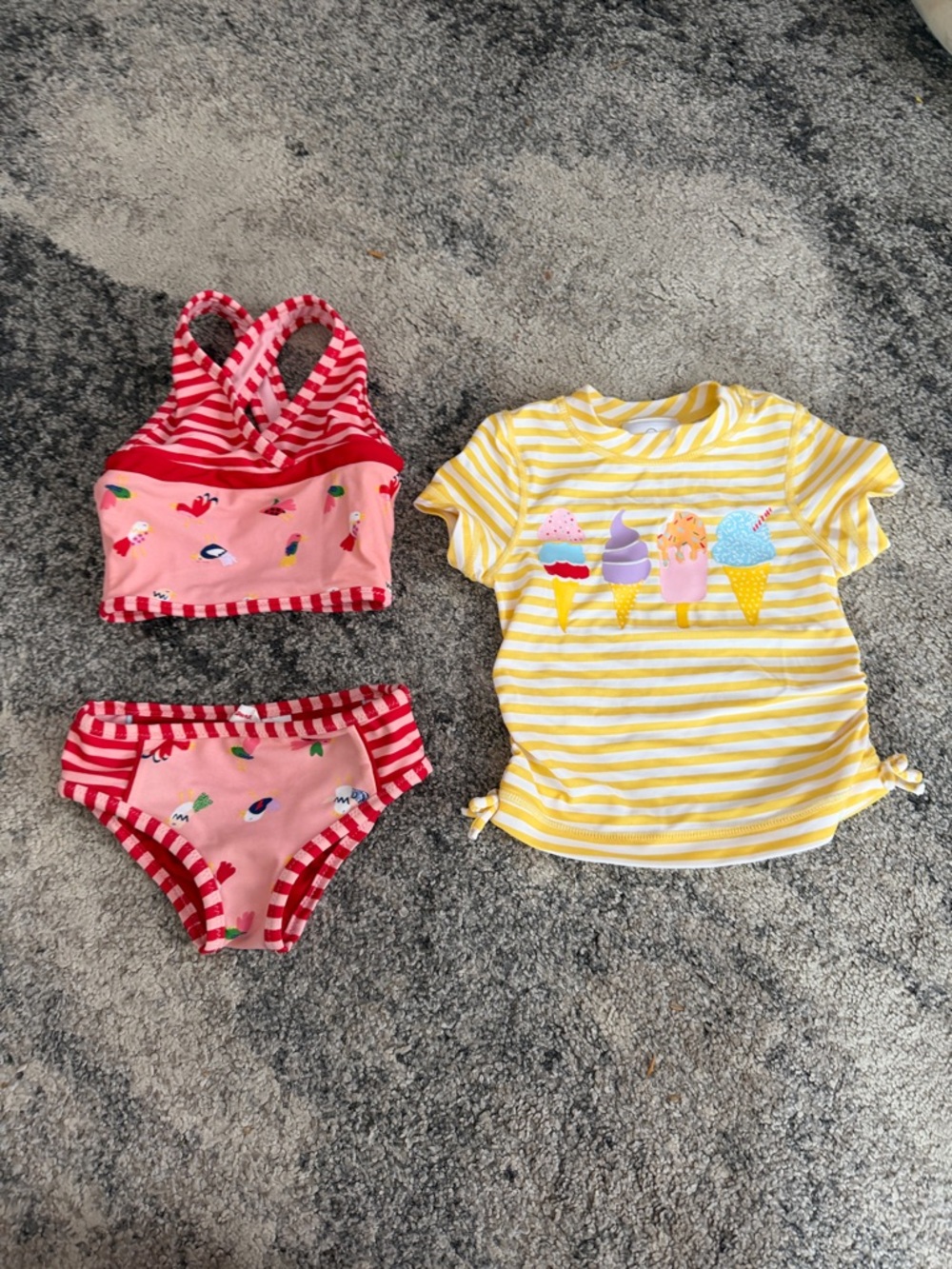 Hanna Andersson reversible tankini & swim shirt / coverup top